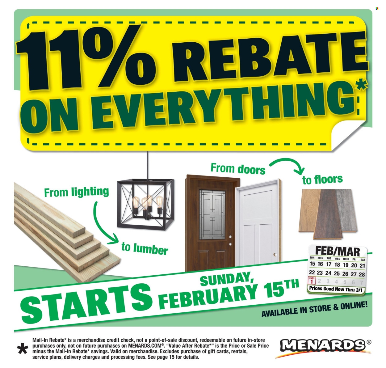 Menards ad - 02/15/2026 - 03/01/2026. Page 1