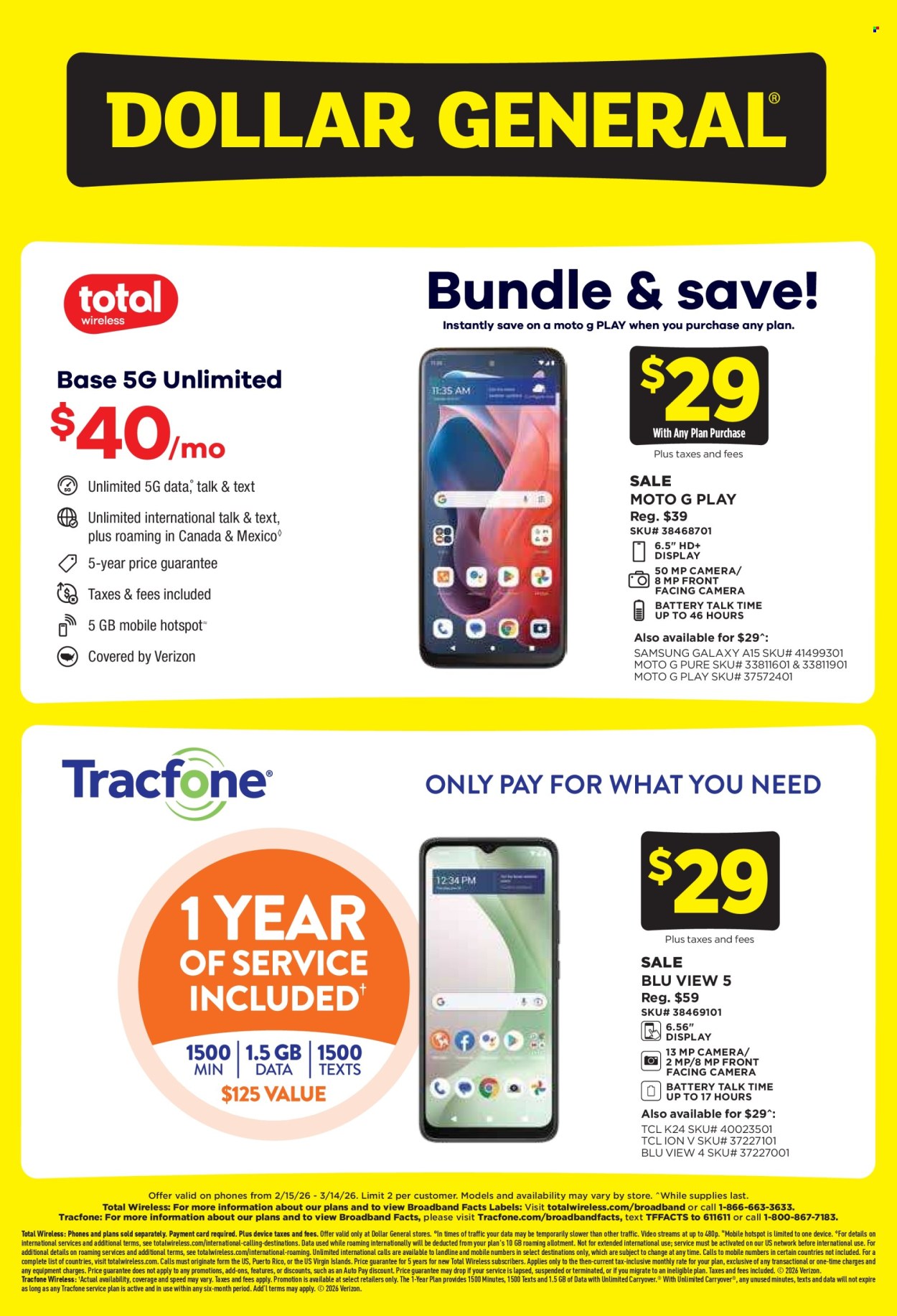 Dollar General ad - 02/15/2026 - 03/14/2026. Page 1