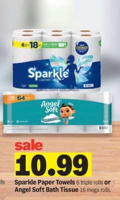 Sparkle Paper Towels or Angel Soft Bath Tissue
