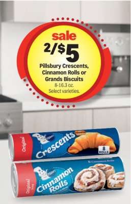Pillsbury Crescents, Cinnamon Rolls or Grands Biscuits