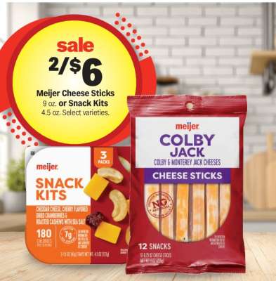 Meijer Cheese Sticks or Snack Kits