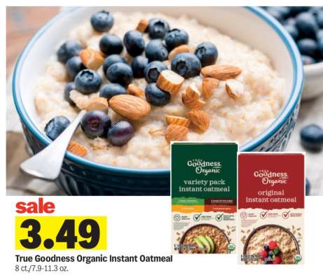 True Goodness Organic Instant Oatmeal