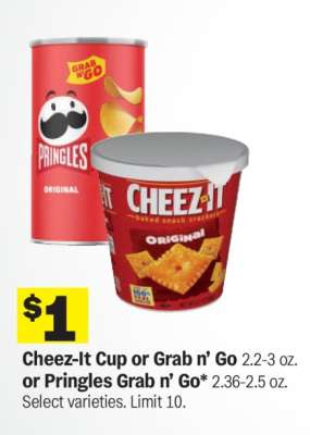 Cheez-It Cup or Grab n’ Go or Pringles Grab n’ Go
