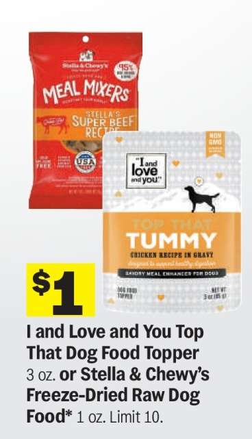 I and Love and You Top That Dog Food Topper or Stella & Chewy’s Freeze-Dried Raw Dog Food