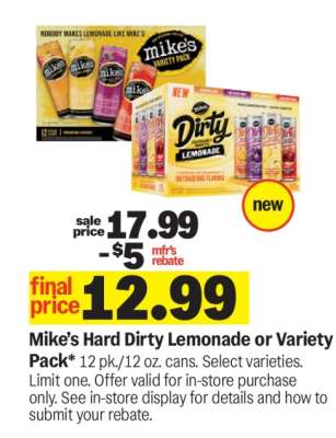 Mike’s Hard Dirty Lemonade or Variety Pack