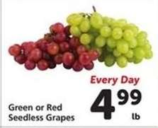 Green or Red Seedless Grapes
