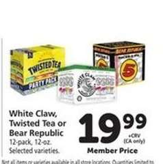 White Claw, Twisted Tea or Bear Republic