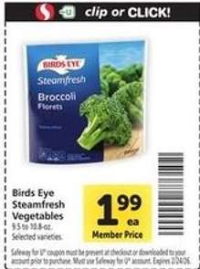Birds Eye Steamfresh Vegetables