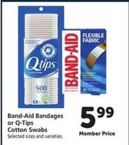 Band-Aid Bandages or Q-Tips Cotton Swabs