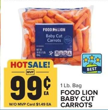 FOOD LION BABY CUT CARROTS