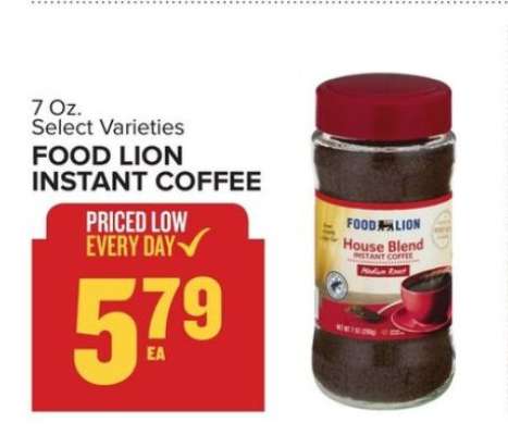 FOOD LION INSTANT COFFEE