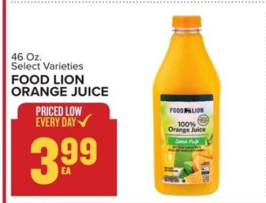 FOOD LION ORANGE JUICE