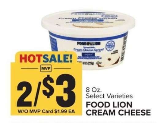 Food Lion Cream Cheese