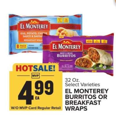 El Monterey Burritos or Breakfast Wraps