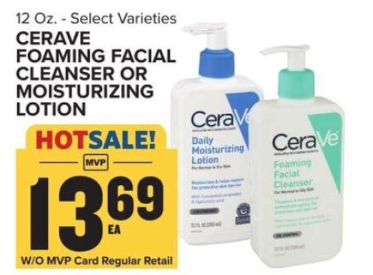 CeraVe Foaming Facial Cleanser or Moisturizing Lotion