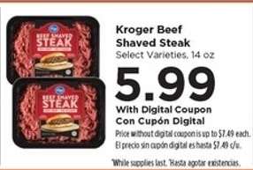 Kroger Beef Shaved Steak