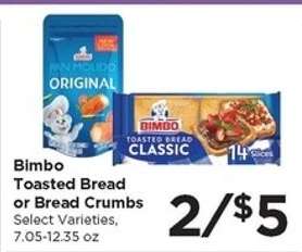 Bimbo Toasted Bread or Bread Crumbs