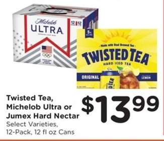 Twisted Tea, Michelob Ultra or Jumex Hard Nectar