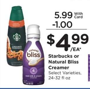 Starbucks or Natural Bliss Creamer