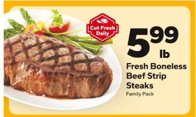 Fresh Boneless Beef Strip Steaks