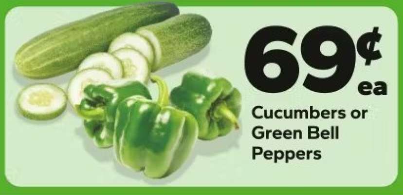 Cucumbers or Green Bell Peppers
