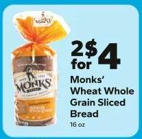 Monks' Wheat Whole Grain Sliced Bread