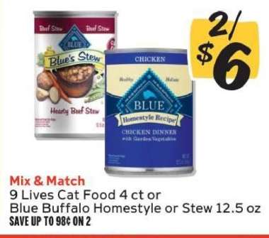 9 Lives Cat Food or Blue Buffalo