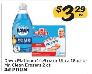 Dawn Platinum or Mr. Clean Erasers