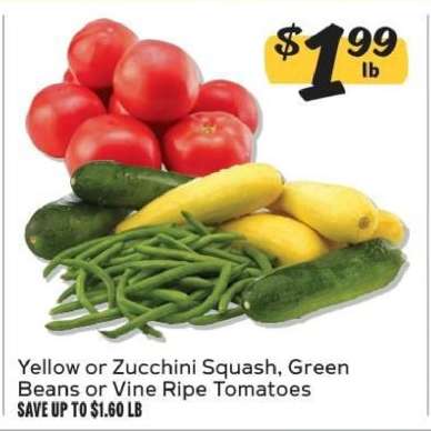 Yellow or Zucchini Squash, Green Beans or Vine Ripe Tomatoes