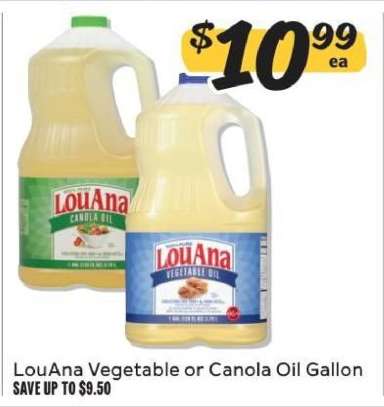 LouAna Vegetable or Canola Oil Gallon
