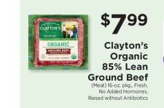 Clayton's Organic 85% Lean Ground Beef