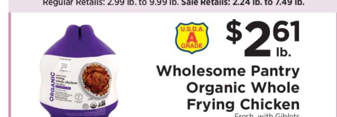 Wholesome Pantry Organic Whole Frying Chicken