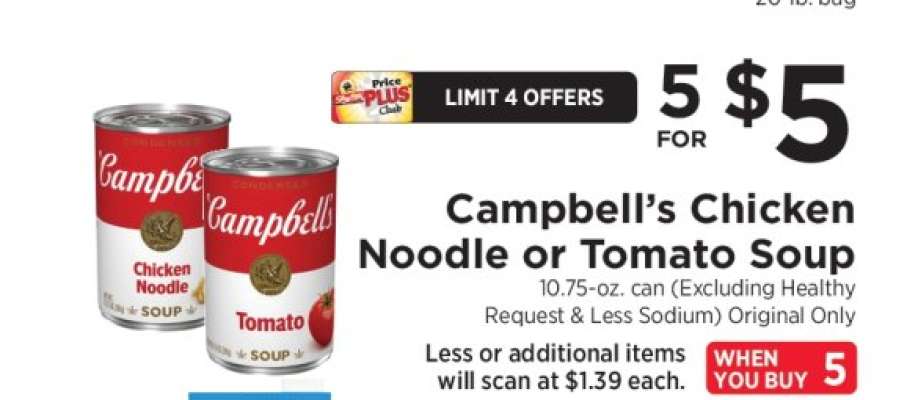 Campbell's Chicken Noodle or Tomato Soup
