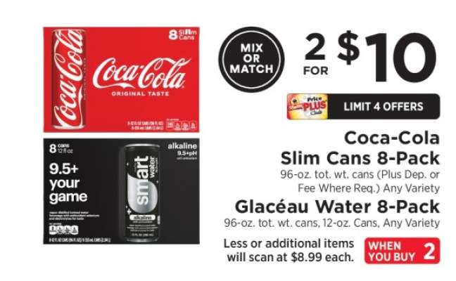Coca-Cola Slim Cans 8-Pack / Glacéau Water 8-Pack