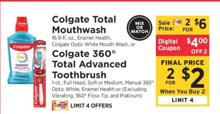 Colgate Total Mouthwash or Colgate 360° Total Advanced Toothbrush