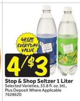 Stop & Shop Seltzer 1 Liter