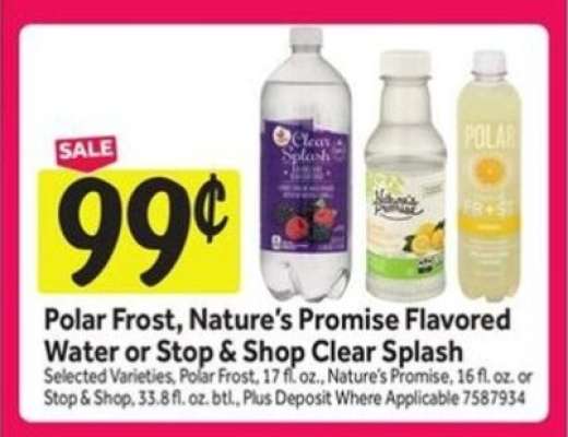 Polar Frost, Nature’s Promise Flavored Water or Stop & Shop Clear Splash