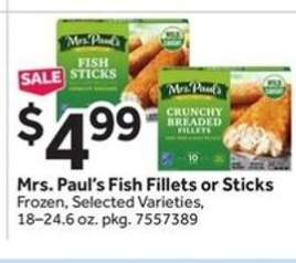 Mrs. Paul's Fish Fillets or Sticks