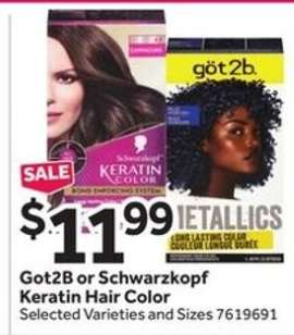 Got2b or Schwarzkopf Keratin Hair Color