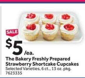 The Bakery Freshly Prepared Strawberry Shortcake Cupcakes