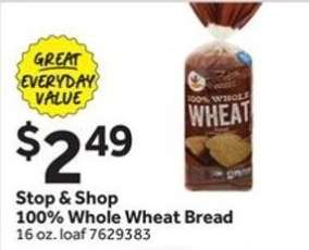 Stop & Shop 100% Whole Wheat Bread