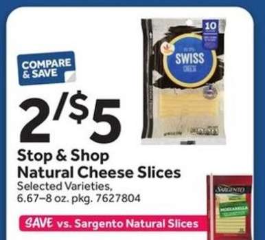 Stop & Shop Natural Cheese Slices