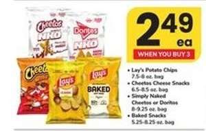 Lay's Potato Chips, Cheetos Cheese Snacks, Simply Naked Cheetos or Doritos, Baked Snacks