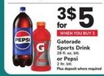 Gatorade Sports Drink or Pepsi