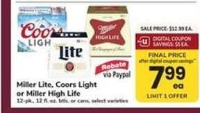Miller Lite, Coors Light or Miller High Life
