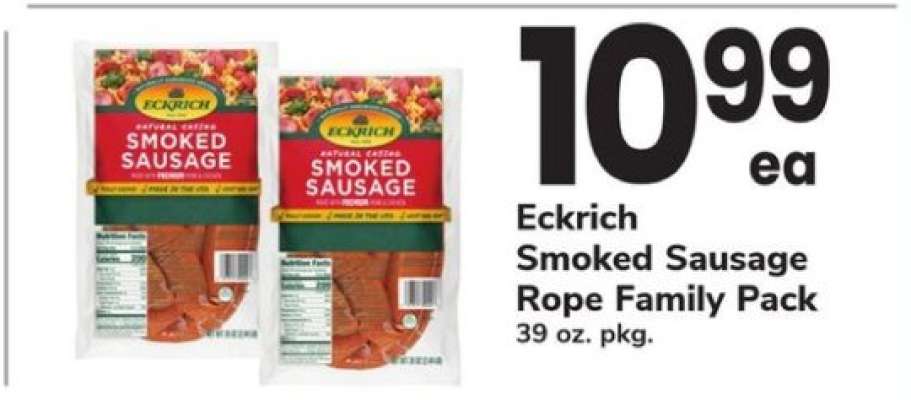 Eckrich Smoked Sausage Rope Family Pack