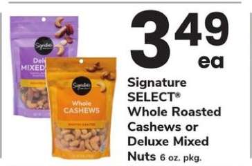 Signature SELECT Whole Roasted Cashews or Deluxe Mixed Nuts