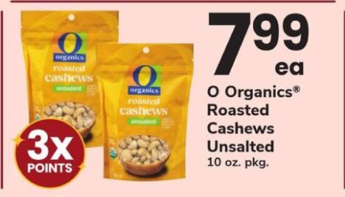 O Organics Roasted Cashews Unsalted