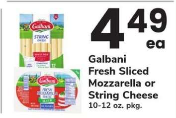 Galbani Fresh Sliced Mozzarella or String Cheese