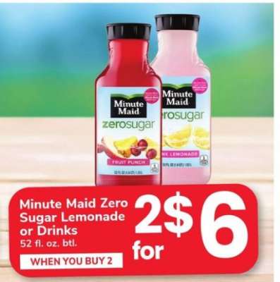 Minute Maid Zero Sugar Lemonade or Drinks